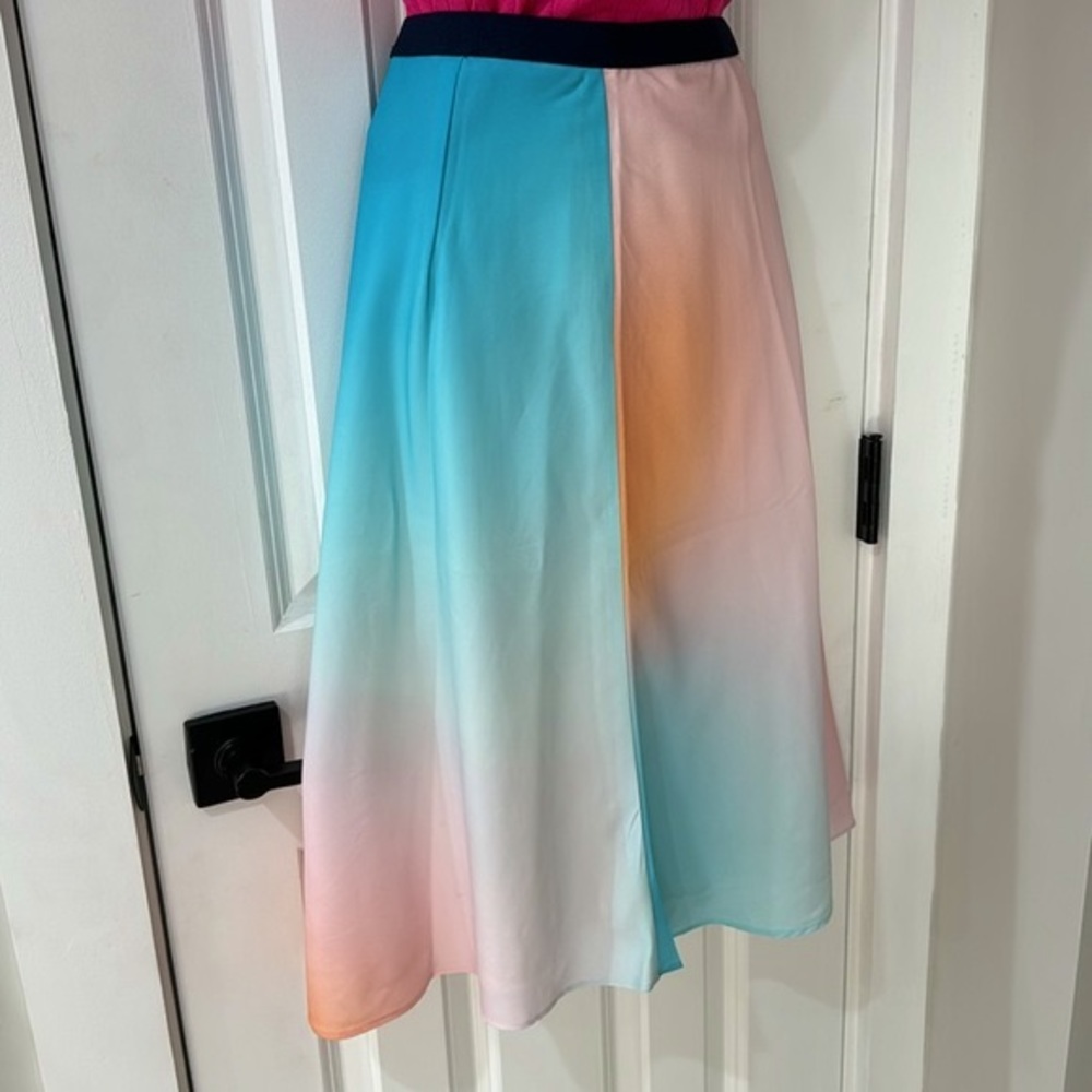 Crosby Nosara Sunset Ombre Midi Length A-Line Slip Skirt